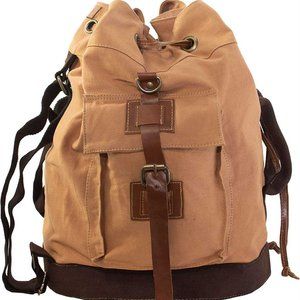 Eco-Friendly Handmade Recycled Canvas Backpack with Vintage Charm